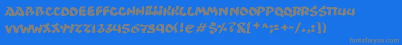 Ninjastrike Font – Gray Fonts on Blue Background
