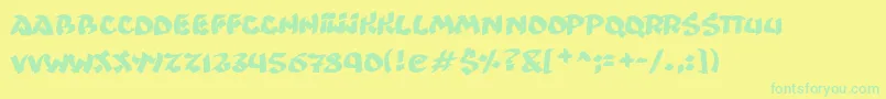 Шрифт Ninjastrike – зелёные шрифты на жёлтом фоне