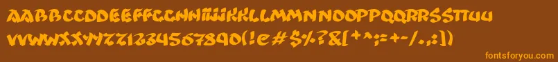 Шрифт Ninjastrike – оранжевые шрифты на коричневом фоне