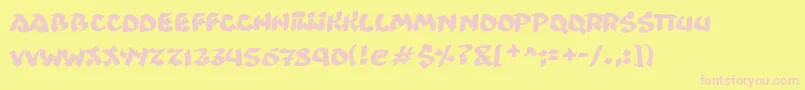 Ninjastrike Font – Pink Fonts on Yellow Background