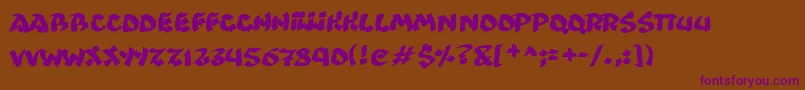 Ninjastrike Font – Purple Fonts on Brown Background