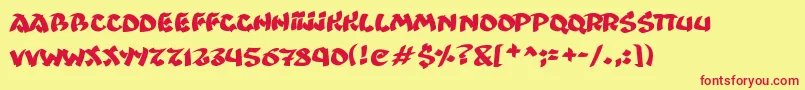 Ninjastrike Font – Red Fonts on Yellow Background