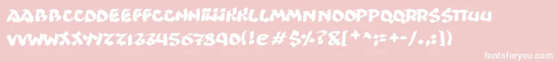 Fonte Ninjastrike – fontes brancas em um fundo rosa