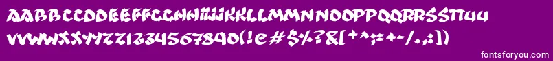 Ninjastrike-fontti – valkoiset fontit violetilla taustalla