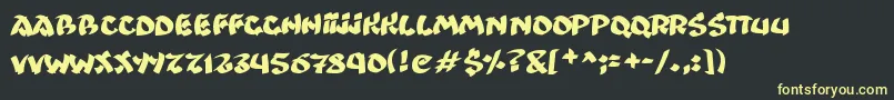 Ninjastrike-Schriftart – Gelbe Schriften auf schwarzem Hintergrund