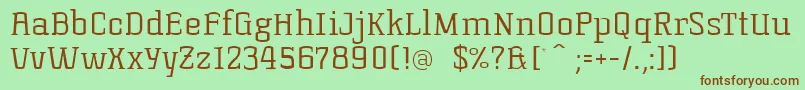 KorneuburgSlabLight Font – Brown Fonts on Green Background