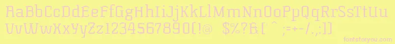 KorneuburgSlabLight Font – Pink Fonts on Yellow Background