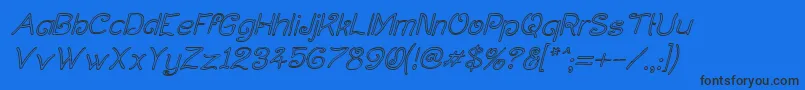 Curlholi Font – Black Fonts on Blue Background