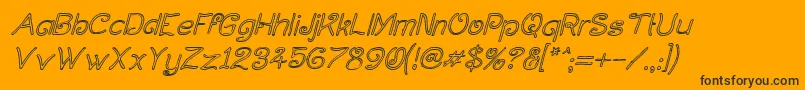 Curlholi-Schriftart – Schwarze Schriften auf orangefarbenem Hintergrund