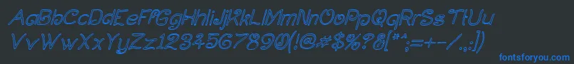Curlholi Font – Blue Fonts on Black Background