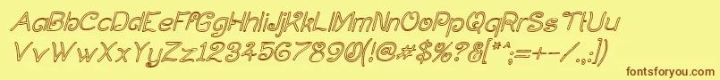 Curlholi Font – Brown Fonts on Yellow Background