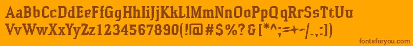 HammerheadBold-Schriftart – Braune Schriften auf orangefarbenem Hintergrund