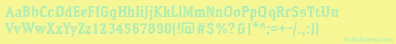 HammerheadBold Font – Green Fonts on Yellow Background