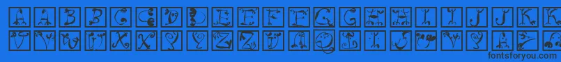 Circusboldsquares Font – Black Fonts on Blue Background