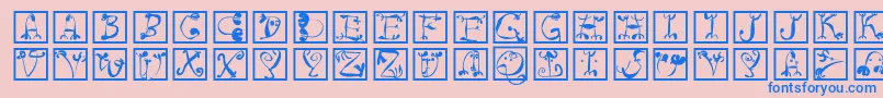 Circusboldsquares Font – Blue Fonts on Pink Background