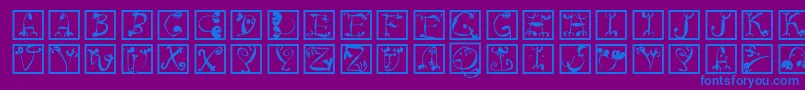 Circusboldsquares Font – Blue Fonts on Purple Background