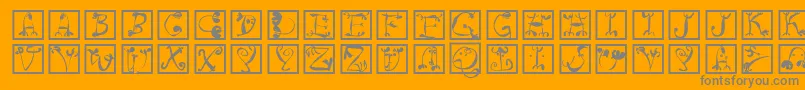 Circusboldsquares Font – Gray Fonts on Orange Background