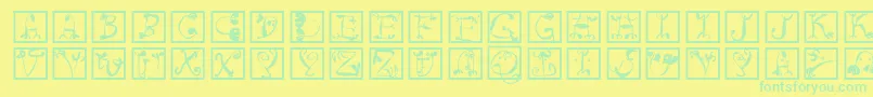 Circusboldsquares Font – Green Fonts on Yellow Background