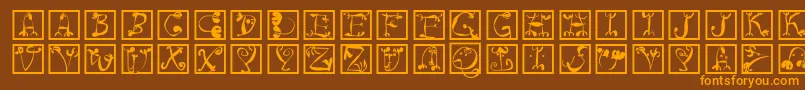 Circusboldsquares Font – Orange Fonts on Brown Background
