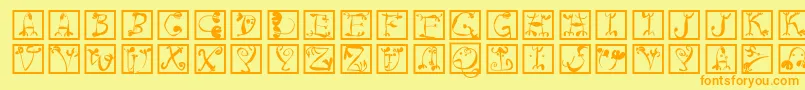 Circusboldsquares Font – Orange Fonts on Yellow Background