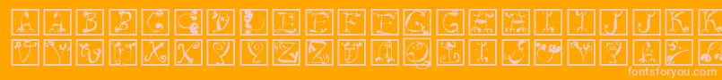 Circusboldsquares Font – Pink Fonts on Orange Background