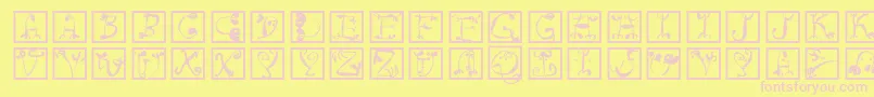 Circusboldsquares Font – Pink Fonts on Yellow Background