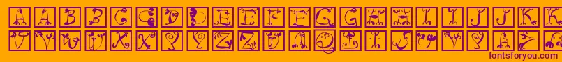 Circusboldsquares Font – Purple Fonts on Orange Background