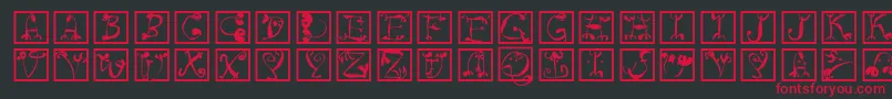 フォントCircusboldsquares – 黒い背景に赤い文字