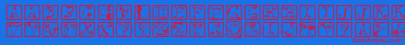 Circusboldsquares Font – Red Fonts on Blue Background