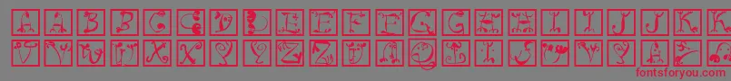 Circusboldsquares Font – Red Fonts on Gray Background