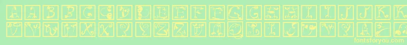 Circusboldsquares Font – Yellow Fonts on Green Background