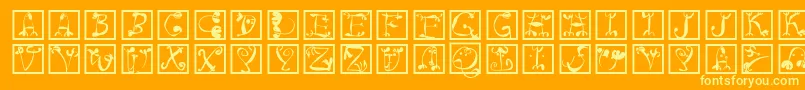 Circusboldsquares Font – Yellow Fonts on Orange Background