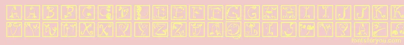 Circusboldsquares Font – Yellow Fonts on Pink Background