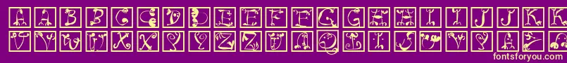Circusboldsquares Font – Yellow Fonts on Purple Background