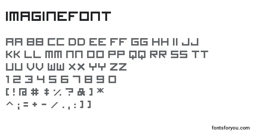 Schriftart ImagineFont – Alphabet, Zahlen, spezielle Symbole