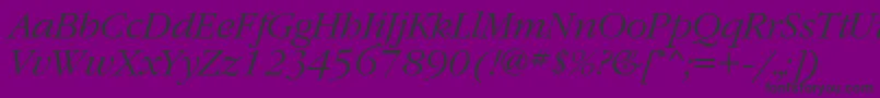 GaramondgttItalic-fontti – mustat fontit violetilla taustalla
