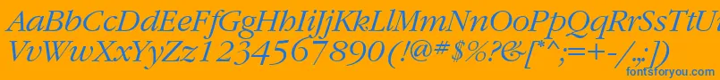 GaramondgttItalic Font – Blue Fonts on Orange Background