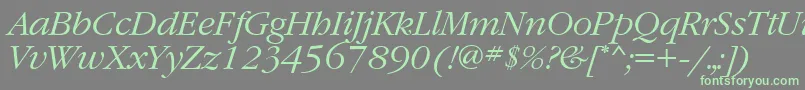 GaramondgttItalic Font – Green Fonts on Gray Background