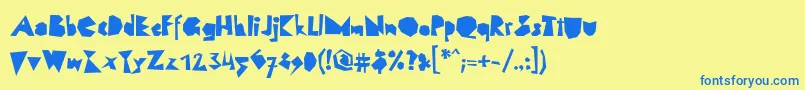 Шрифт LinotypescrapBlack – синие шрифты на жёлтом фоне