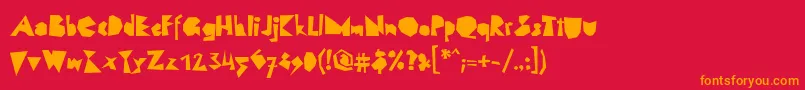 フォントLinotypescrapBlack – 赤い背景にオレンジの文字