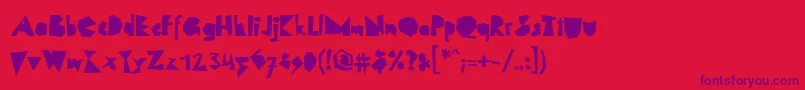 フォントLinotypescrapBlack – 赤い背景に紫のフォント