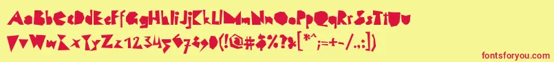 LinotypescrapBlack Font – Red Fonts on Yellow Background