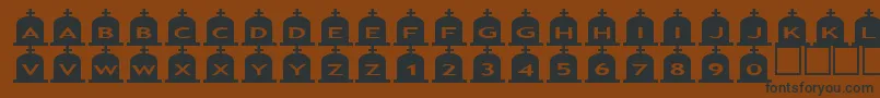 Weitere Informationen zur Asgravestones3-Schriftart Asgravestones3-Schriftart – Schwarze Schriften auf braunem Hintergrund