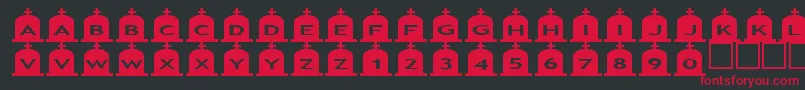 Fonte Asgravestones3 – fontes vermelhas em um fundo preto