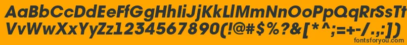Fonte AAvantetckHeavyitalic – fontes pretas em um fundo laranja