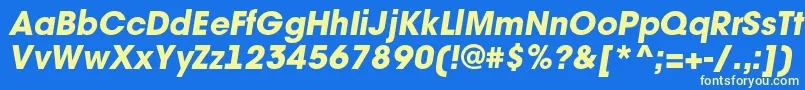 AAvantetckHeavyitalic Font – Yellow Fonts on Blue Background