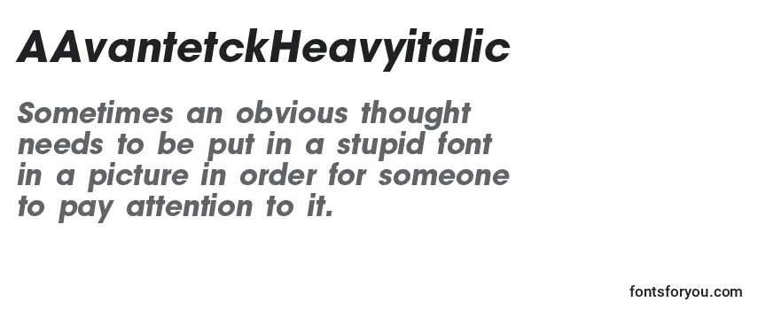Review of the AAvantetckHeavyitalic Font