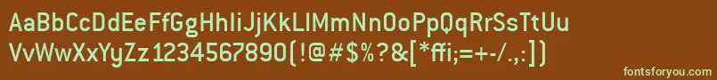 Fonte ConduitItcMedium – fontes verdes em um fundo marrom