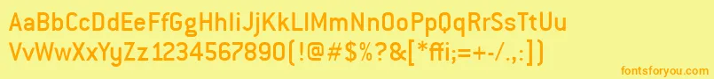 フォントConduitItcMedium – オレンジの文字が黄色の背景にあります。