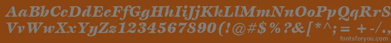 フォントItcEspritLtBlackItalic – 茶色の背景に灰色の文字
